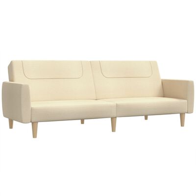 vidaXL Schlafsofa 2-Sitzer Creme Stoff