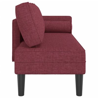 vidaXL Chaiselongue mit Kissen Weinrot Stoff