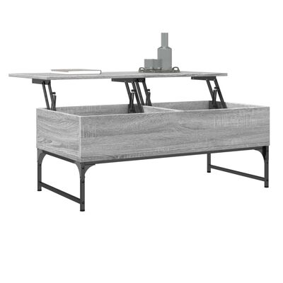 vidaXL Couchtisch Grau Sonoma 100x50x40 cm Holzwerkstoff und Metall