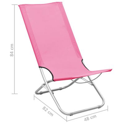 vidaXL Klappbare Strandstühle 2 Stk. Rosa Stoff