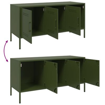 vidaXL TV-Schrank Olivgrün 100,5x39x50,5 cm Stahl