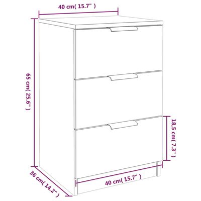 vidaXL Nachttisch Braun Eichen-Optik 40x36x65 cm