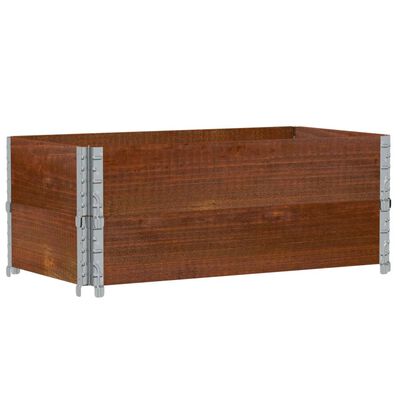 vidaXL Paletten-Aufsatzrahmen 2 Stk. Braun 100x50 cm Massivholz Kiefer