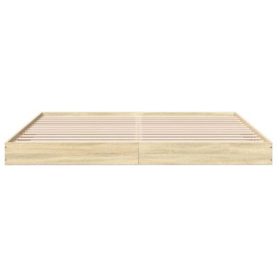 vidaXL Bettgestell Sonoma-Eiche 200x200 cm Holzwerkstoff