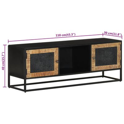 vidaXL TV-Schrank 110x30x40 cm Massivholz Mango und Eisen