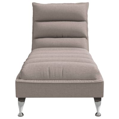 vidaXL Massage-Chaiselongue mit Kissen Taupe Stoff