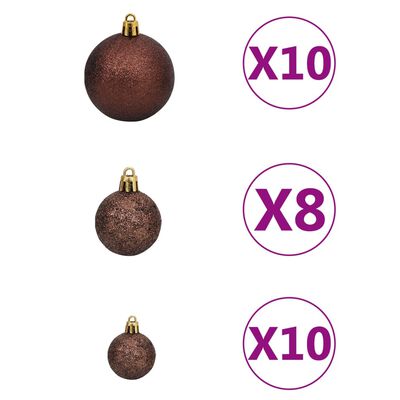 vidaXL Künstlicher Weihnachtsbaum Klappbar 300 LEDs & Kugeln 210 cm