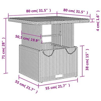 vidaXL 3-tlg. Garten-Essgruppe mit Kissen Beige Poly Rattan