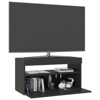 vidaXL TV-Schrank mit LED-Leuchten Schwarz 75x35x40 cm