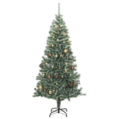 vidaXL Künstlicher Weihnachtsbaum 300 LEDs & Kugeln Beschneit 240 cm