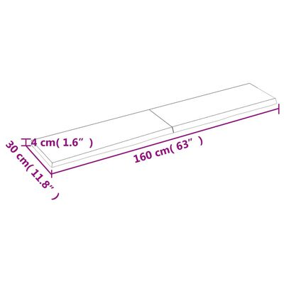 vidaXL Waschtischplatte Dunkelbraun 160x30x(2-4)cm Massivholz