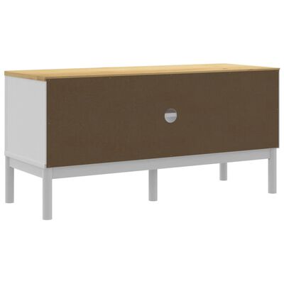 vidaXL TV-Schrank FLORO Weiß 114x43x55 cm Massivholz Kiefer