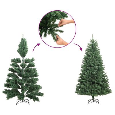 vidaXL Künstlicher Weihnachtsbaum Schillernde Spitzen Weiß 120 cm PVC