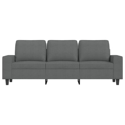 vidaXL 3-Sitzer-Sofa mit Hocker Dunkelgrau 180 cm Stoff