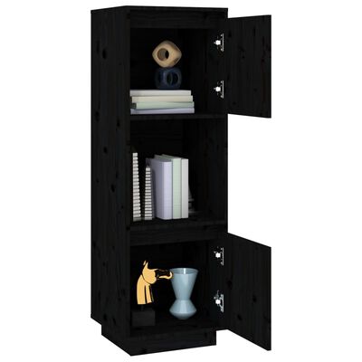 vidaXL Highboard Schwarz 38x35x117 cm Massivholz Kiefer