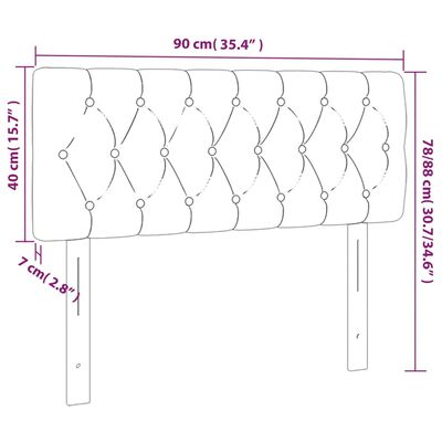 vidaXL Kopfteil Hellgrau 90x7x78/88 cm Stoff