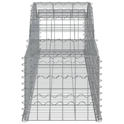 vidaXL Gabionen mit Hochbogen 13 Stk. 300x50x40/60 cm Verzinktes Eisen