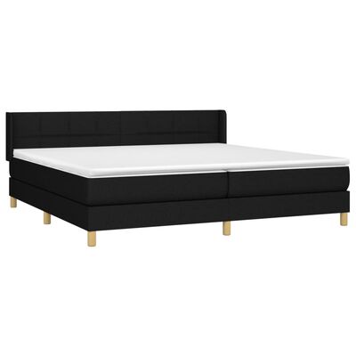 vidaXL Boxspringbett mit Matratze Schwarz 200x200 cm Stoff