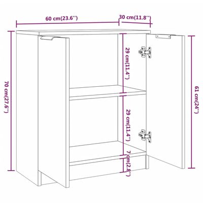 vidaXL 3-tlg. Sideboard-Set Betongrau Holzwerkstoff