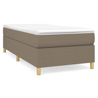 vidaXL Boxspringbett mit Matratze Taupe 90x200 cm Stoff