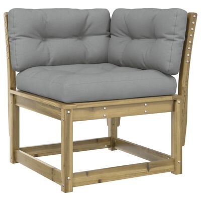 vidaXL Garten-Ecksofa mit Kissen 73x73x78 cm Kiefernholz Imprägniert