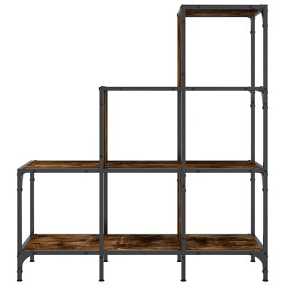 vidaXL Bücherregal Räuchereiche 92x30x102 cm Holzwerkstoff und Metall