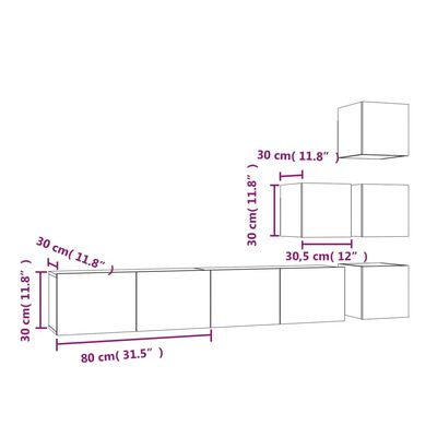 vidaXL TV-Wandschrank Braun Eichen-Optik Holzwerkstoff