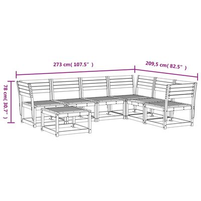 vidaXL 7-tlg. Garten-Lounge-Set Massivholz Kiefer