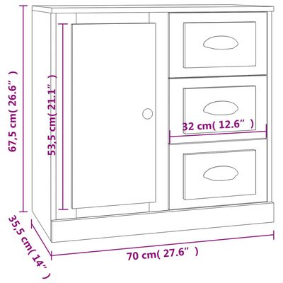 vidaXL Sideboards 2 Stk. Grau Sonoma Holzwerkstoff