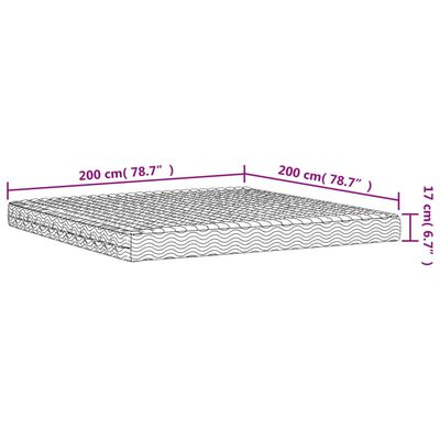 vidaXL Schaumstoffmatratze Weiß 200x200 cm Härtegrad H2 H3