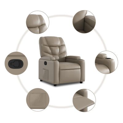 vidaXL Relaxsessel mit Aufstehhilfe Cappuccino-Braun Kunstleder