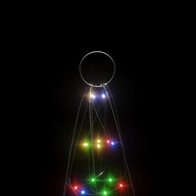 vidaXL LED-Weihnachtsbaum für Fahnenmast 200 LEDs Mehrfarbig 180 cm