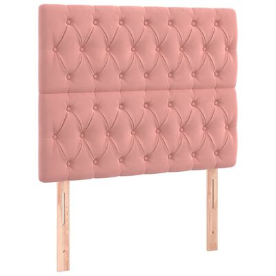 vidaXL Kopfteile 2 Stk. Rosa 90x7x78/88 cm Samt