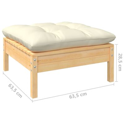 vidaXL 5-tlg. Garten-Lounge-Set mit Creme Kissen Kiefernholz