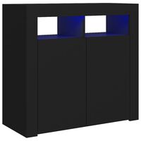 vidaXL Sideboard mit LED-Leuchten Schwarz 80x35x75 cm