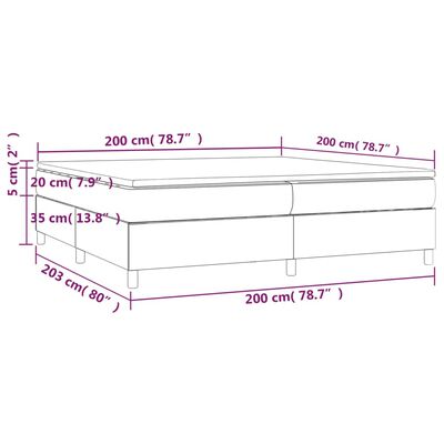 vidaXL Boxspringbett mit Matratze Creme 200x200 cm Stoff