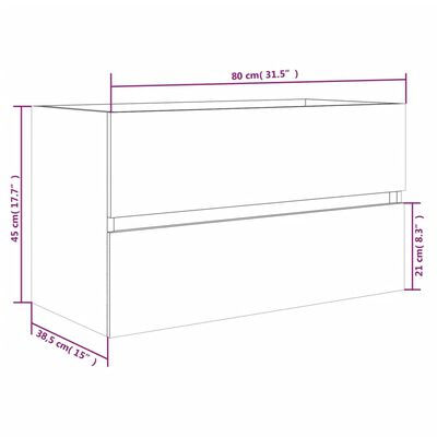 vidaXL 2-tlg. Badmöbel-Set Räuchereiche Holzwerkstoff