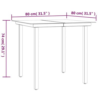 vidaXL 5-tlg. Garten-Essgruppe mit Kissen Poly Rattan und Stahl