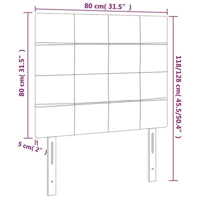 vidaXL Kopfteile 2 Stk. Dunkelgrau 80x5x78/88 cm Stoff