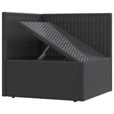 vidaXL 9-tlg. Garten-Lounge-Set mit Kissen Schwarz Poly Rattan