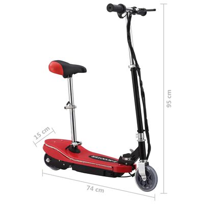 vidaXL E-Scooter für Kinder mit Sitz und LED 120 W Rot