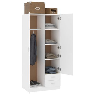 vidaXL Kleiderschrank Weiß 80x52x180 cm Holzwerkstoff