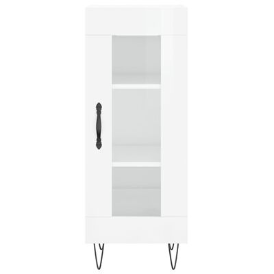 vidaXL Highboard Hochglanz-Weiß 34,5x34x180 cm Holzwerkstoff