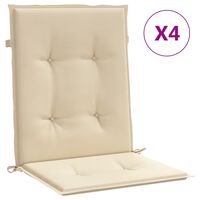 vidaXL Gartenstuhlauflagen für Niedriglehner 4 Stk. Beige 100x50x3 cm