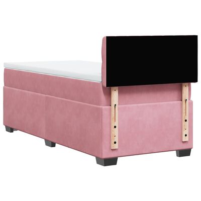 vidaXL Boxspringbett mit Matratze Rosa 90x190 cm Samt