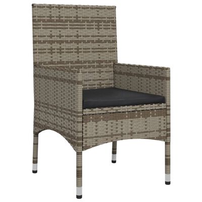 vidaXL 4-tlg. Garten-Lounge-Set mit Kissen Grau Poly Rattan