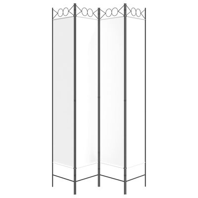 vidaXL 4-tlg. Paravent Weiß 160x220 cm Stoff