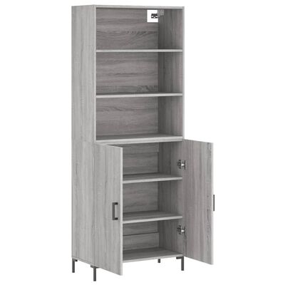 vidaXL Highboard Grau Sonoma 69,5x34x180 cm Holzwerkstoff