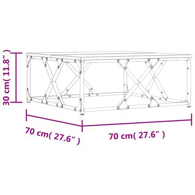 vidaXL Couchtisch Grau Sonoma 70x70x30 cm Holzwerkstoff