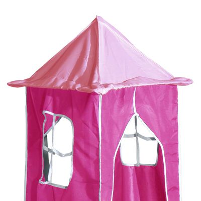 vidaXL Kinderhochbett mit Turm Rosa 90x190 cm Massivholz Kiefer